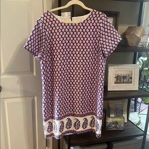 J. CREW Blue and Orange Patterned Women's Dress